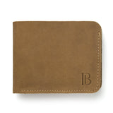Rich Brown Slim Suede Leather Bifold Wallet