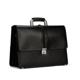 Black leather laptop bag