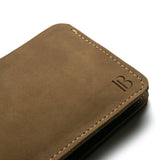 Rich Brown Slim Suede Leather Bifold Wallet