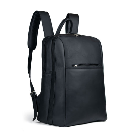 Phantom Black Leather Backpack