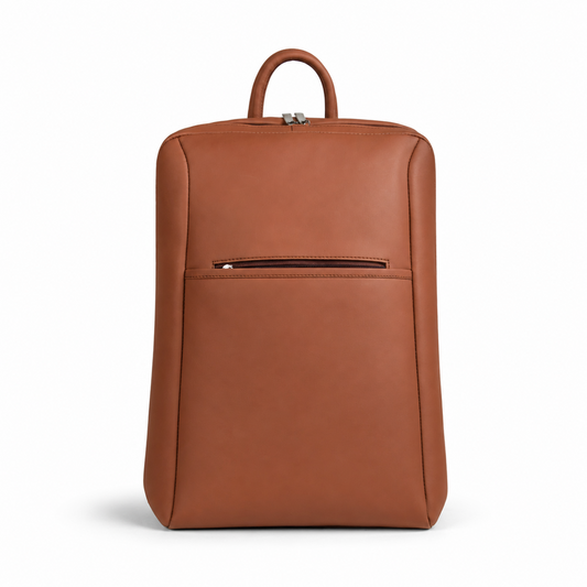 Metro Brown Leather Backpack