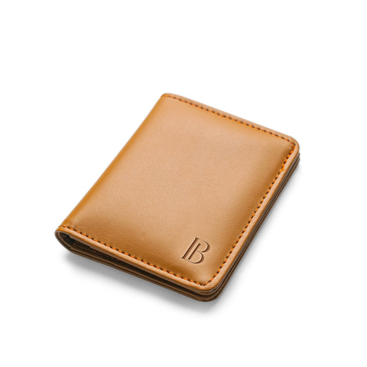 Handcrafted Camel Brown Mini Leather Wallet For Men