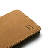 Camel Brown Slim Suede Leather Bifold Wallet