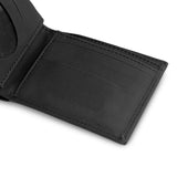 Black Leather Bifold Wallet with ID Window