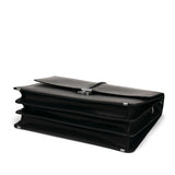 Black leather laptop bag