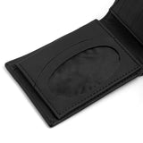 Black Leather Bifold Wallet with ID Window