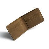 Rich Brown Slim Suede Leather Bifold Wallet