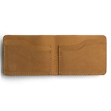 Camel Brown Slim Suede Leather Bifold Wallet