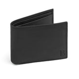 Black Leather Bifold Wallet with ID Window