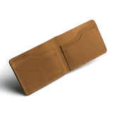 Camel Brown Slim Suede Leather Bifold Wallet