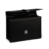 Black leather laptop bag