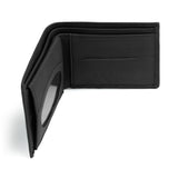 Black Leather Bifold Wallet with ID Window