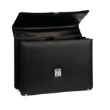 Black leather laptop bag