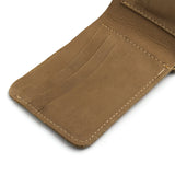 Rich Brown Slim Suede Leather Bifold Wallet