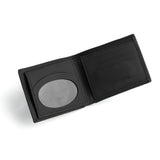 Black Leather Bifold Wallet with ID Window