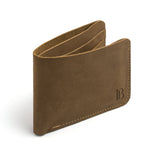 Rich Brown Slim Suede Leather Bifold Wallet