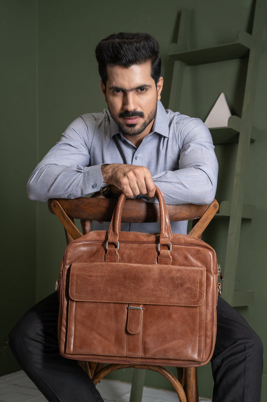 Huston Brown Laptop Bag
