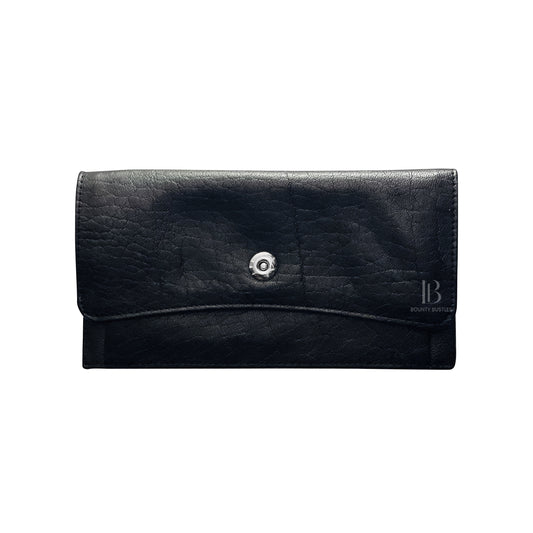 Ladies Black Long Leather Wallet