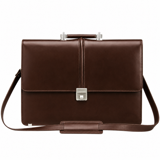 Aldermere/Dark Brown leather laptop bag