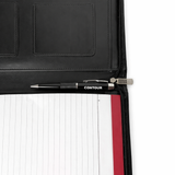 Premium Leather Zip Portfolio Organizer with Handle