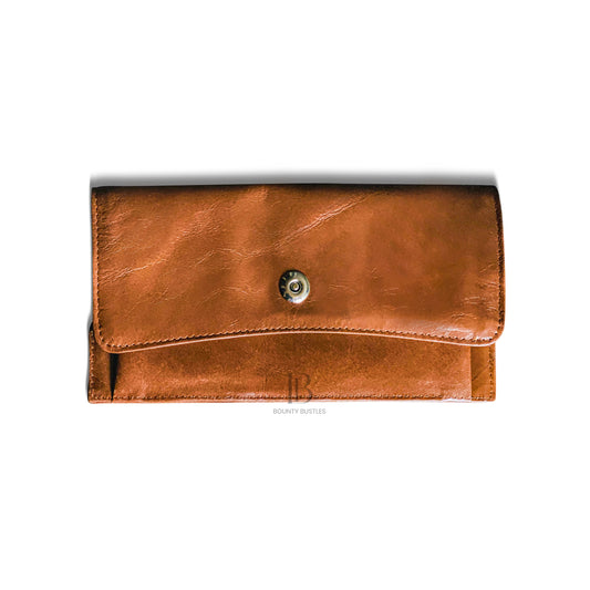 Women's Brown Cow Leather Long Wallet