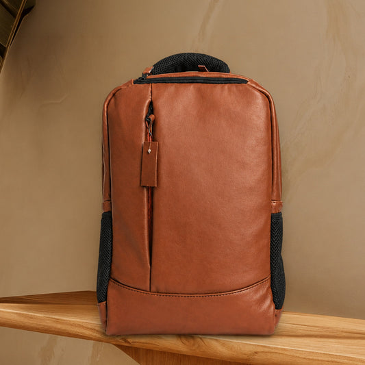 Elite Brown Leather Backpack for Men