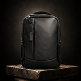 Elite Black Leather Backpack for Men