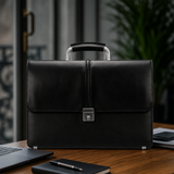 Aldermere/Black leather laptop bag