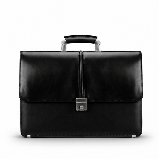 Aldermere/Black leather laptop bag