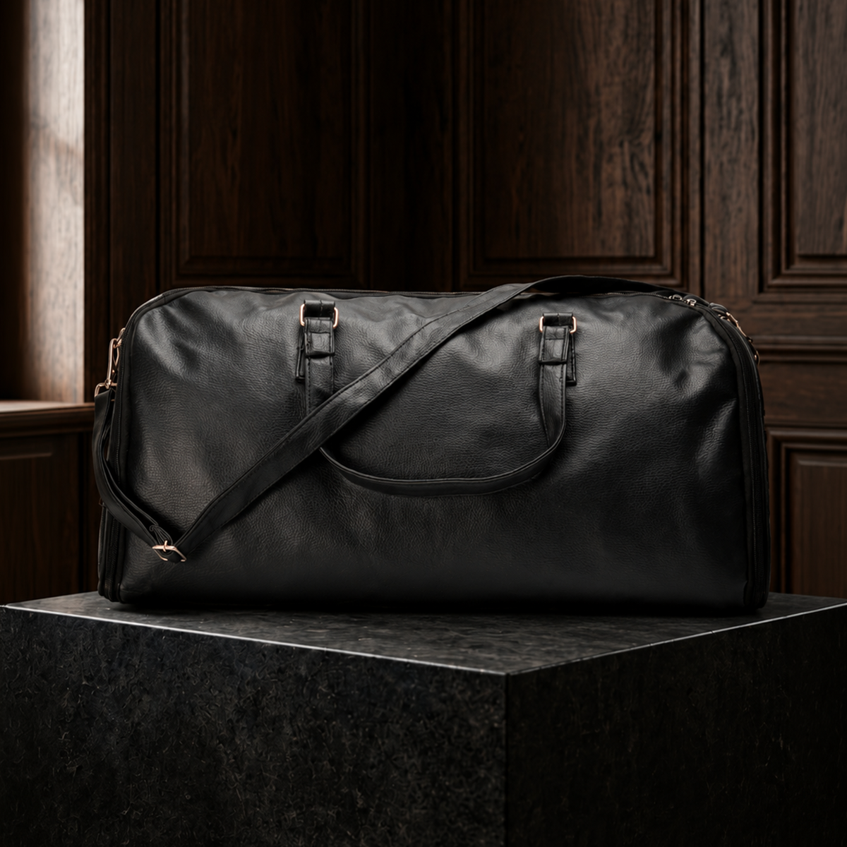 Sleek Black Duffle