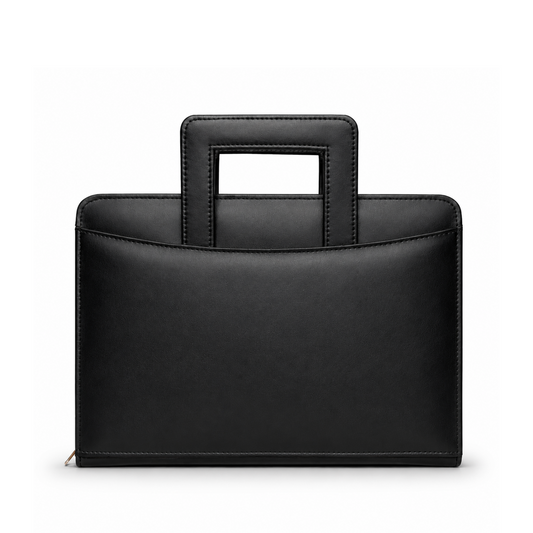 PU Leather Zip Portfolio Organizer with Handle