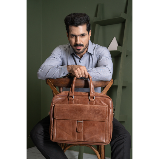Huston Brown Laptop Bag