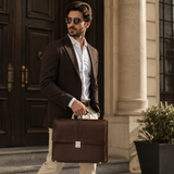 Aldermere/Dark Brown leather laptop bag