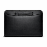 Premium Leather Zip Portfolio Organizer with Handle