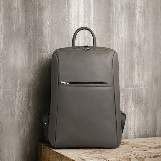 Forge Grey Leather Backpack