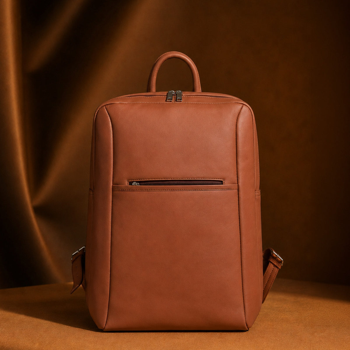 Metro Brown Leather Backpack