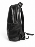 Elite Black Leather Backpack for Men