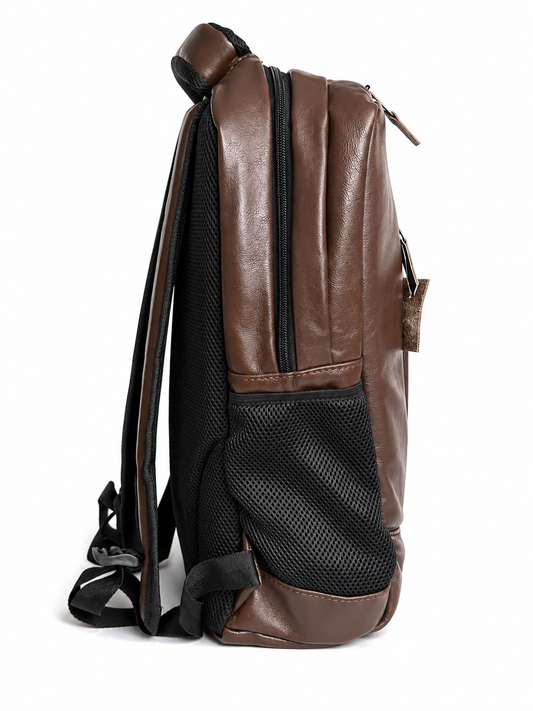 Elite Dark Brown Leather Backpack for Men